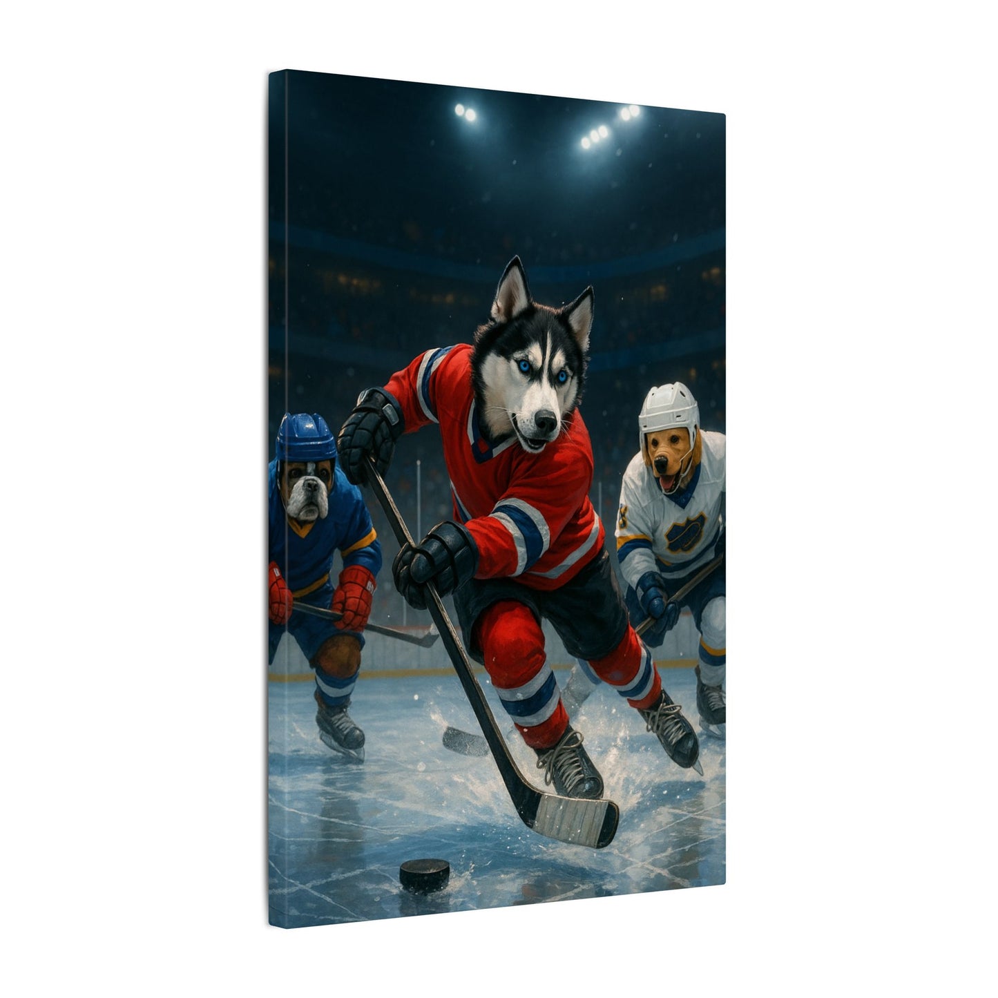 Canvas Print - Dogs Playing Hockey - Fantasy Dog Portraits