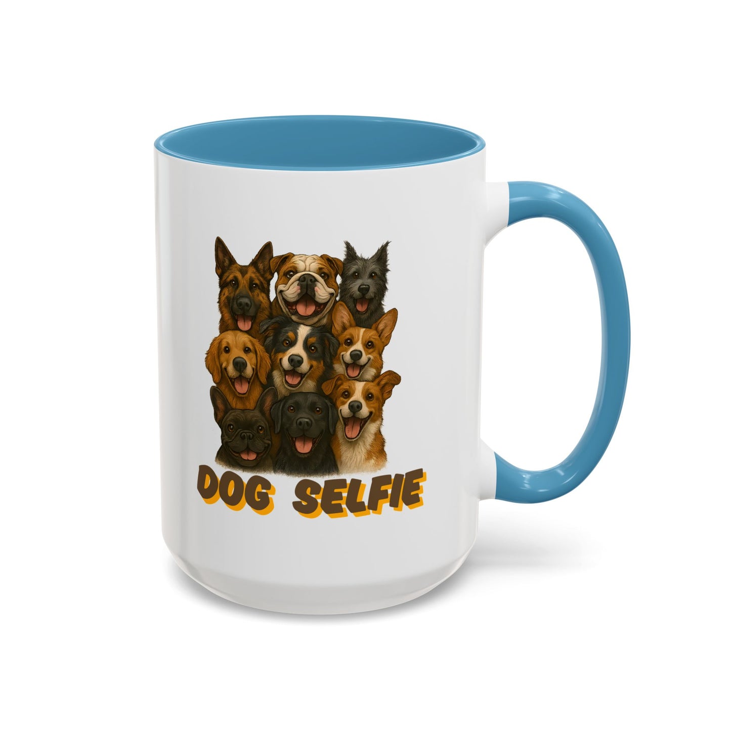 Dog Lover's Accent Coffee Mug - Perfect Gift for Pet Owners, Dog Selfie Mug, Ceramic Coffee Cup, Funny Dog Gift, Home & Kitchen Decor - Fantasy Dog Portraits