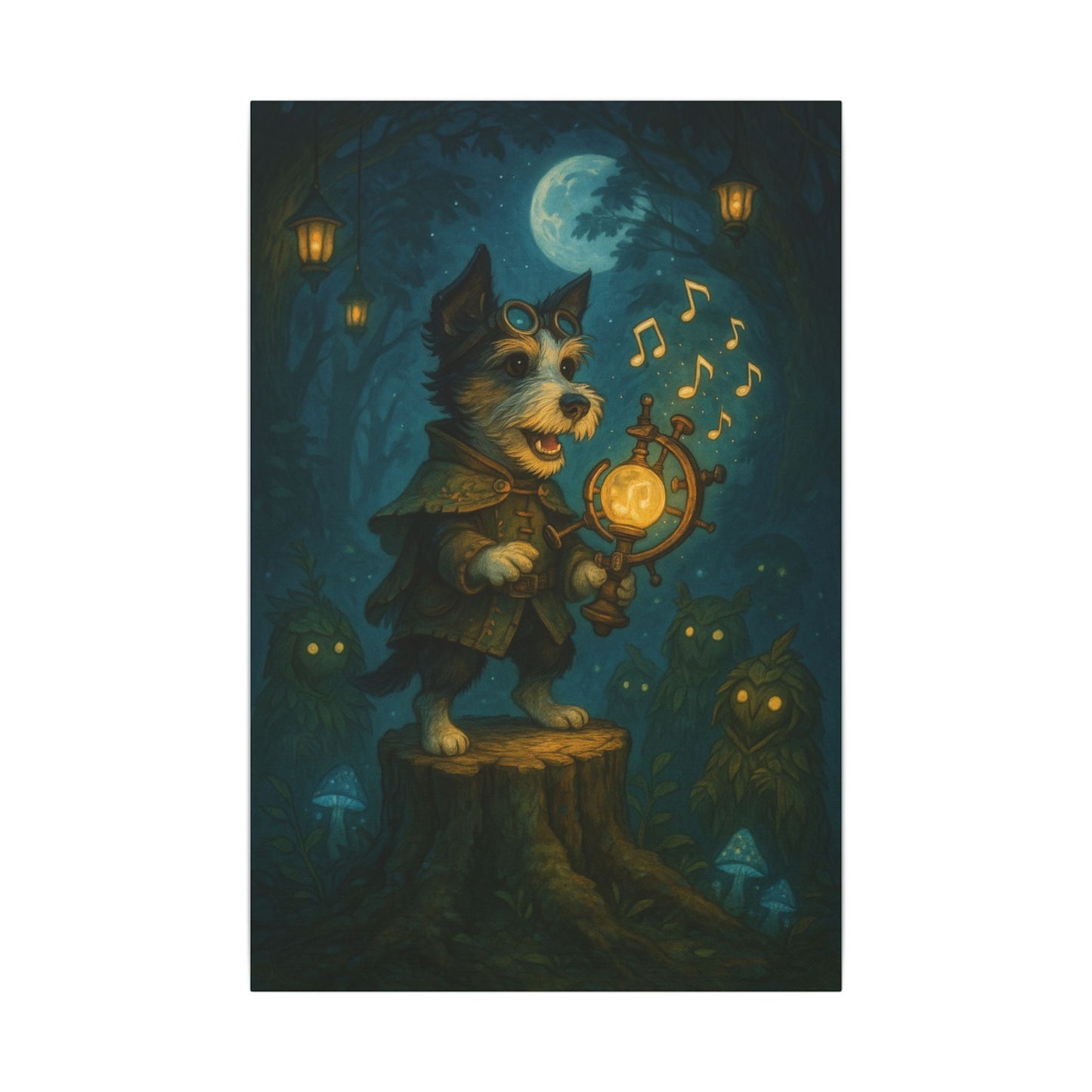 Moonlit Musical Voyage-Fantasy Dog Portraits - Fantasy Dog Portraits