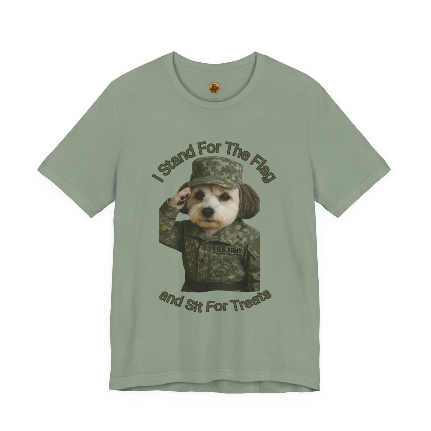 Patriotic Dog Graphic Tee, Funny Military Dog Shirt, Unisex Humor Tee, Gift for Dog Lovers, Independence Day Top Printify