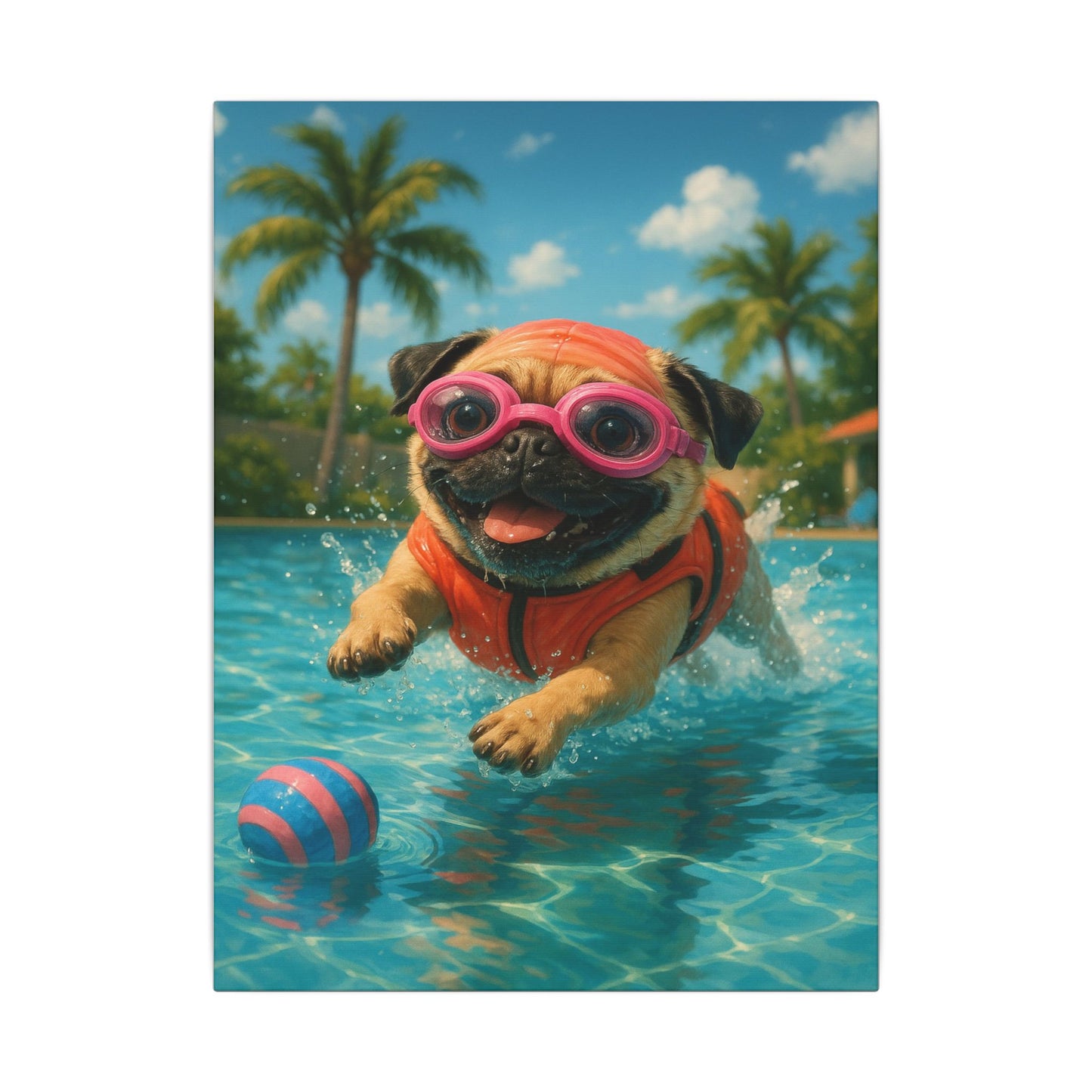 Summer Pool Party-Fantasy Dog Portraits - Fantasy Dog Portraits