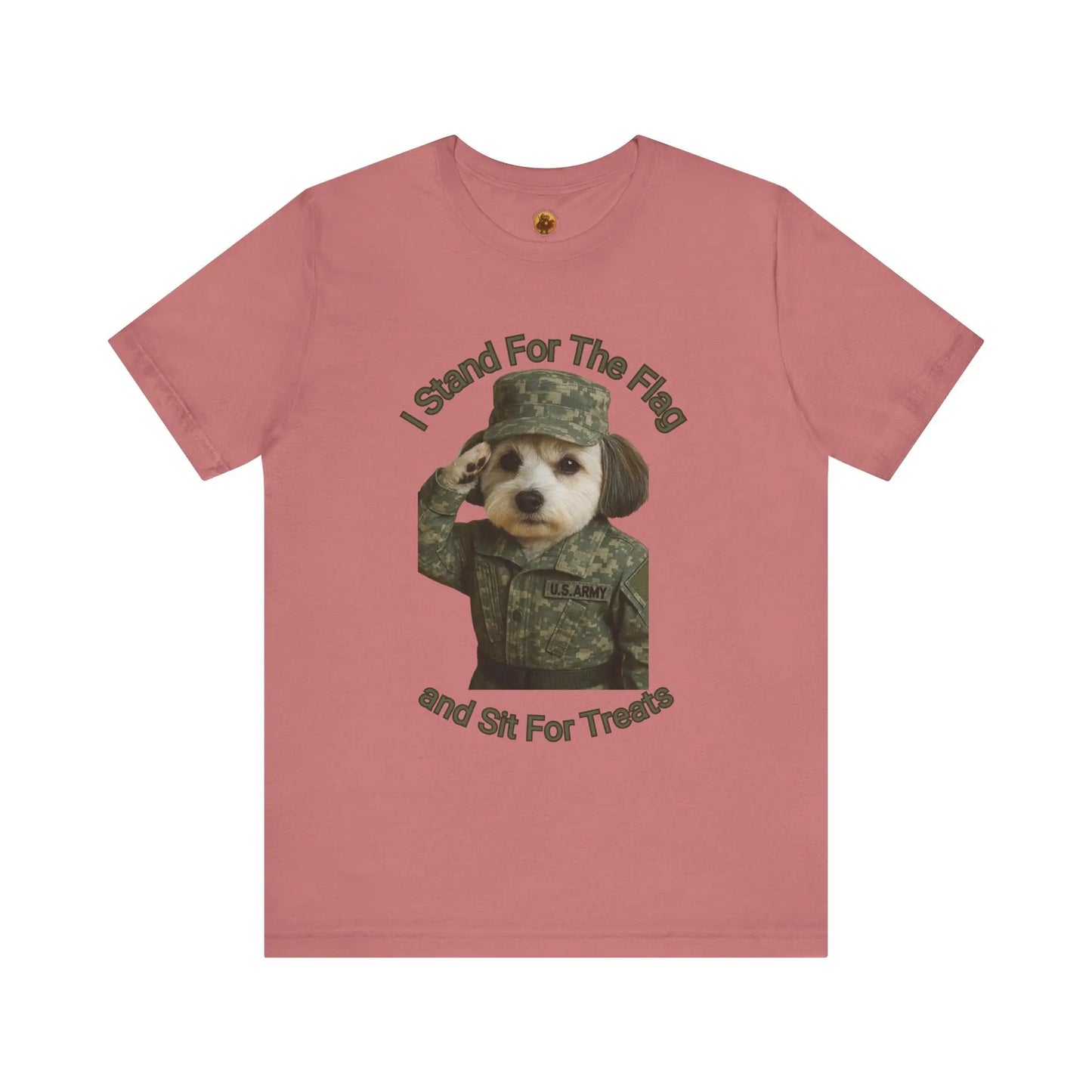 Patriotic Dog Graphic Tee, Funny Military Dog Shirt, Unisex Humor Tee, Gift for Dog Lovers, Independence Day Top Printify