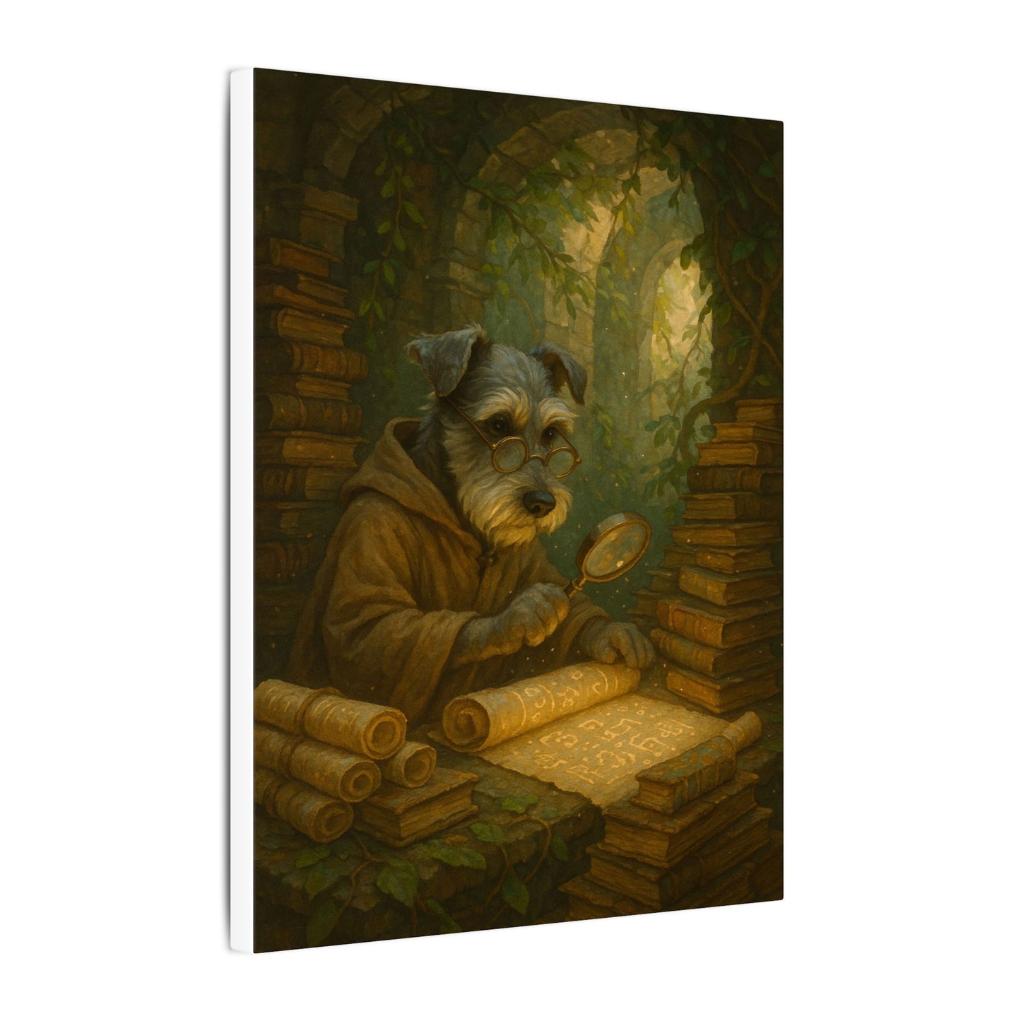 Scholar Pup's Discovery-Fantasy Dog Portraits - Fantasy Dog Portraits