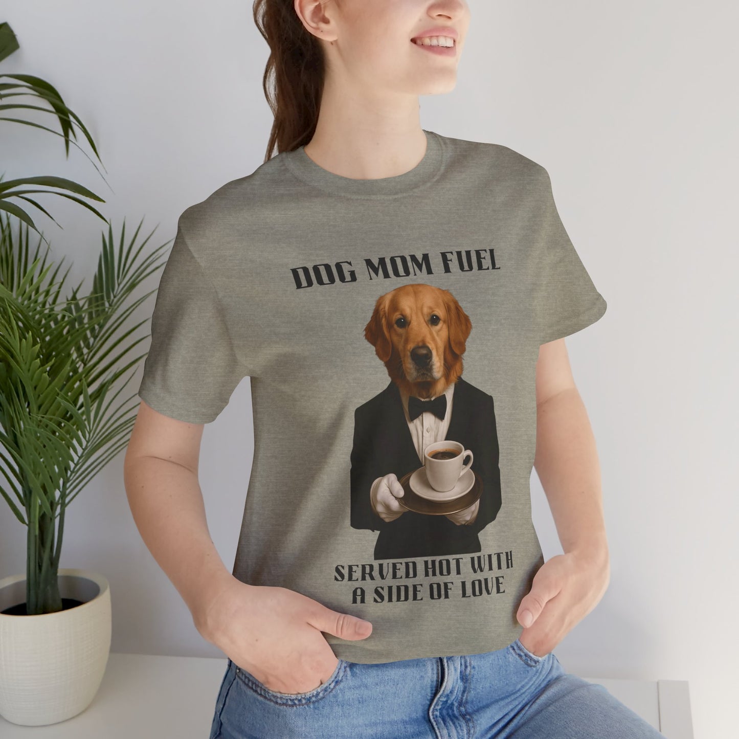 Unisex Funny Dog Mom Tee - Dog Mom Fuel Unisex Jersey Short Sleeve Shirt, Gift for Dog Lovers, Pet Owner Apparel, Birthday Present, Casual Wear