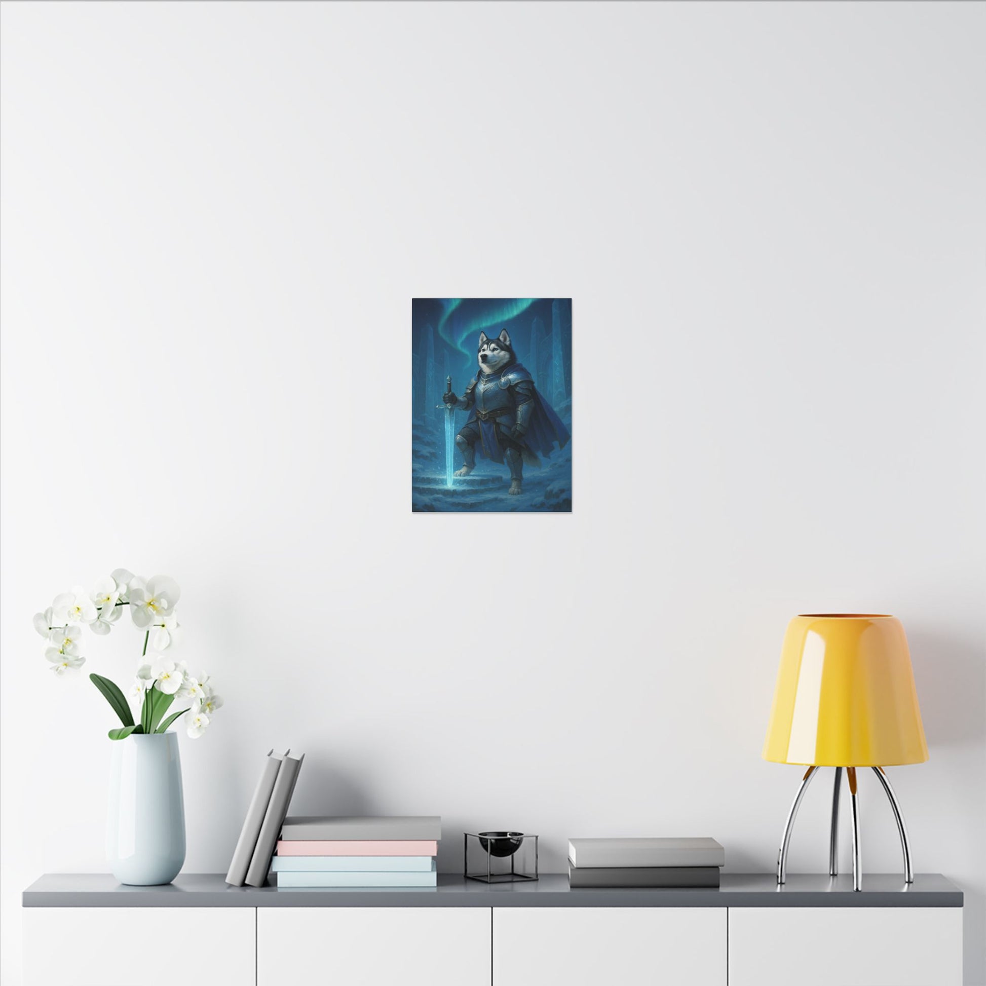 Husky Knight of the Aurora-Fantasy Dog Portraits - Fantasy Dog Portraits