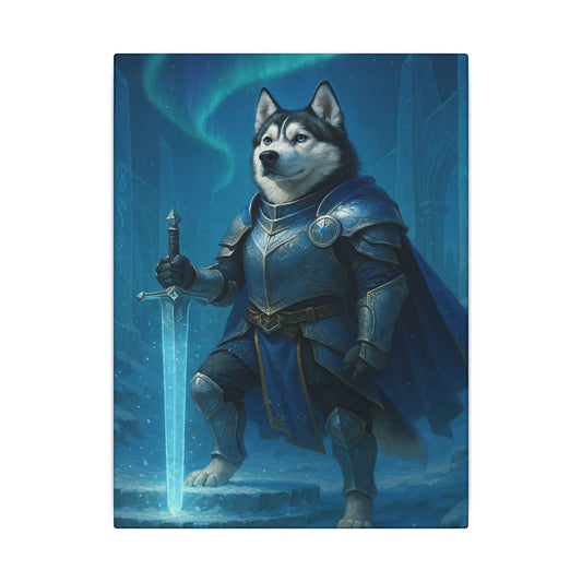Husky Knight of the Aurora-Fantasy Dog Portraits - Fantasy Dog Portraits