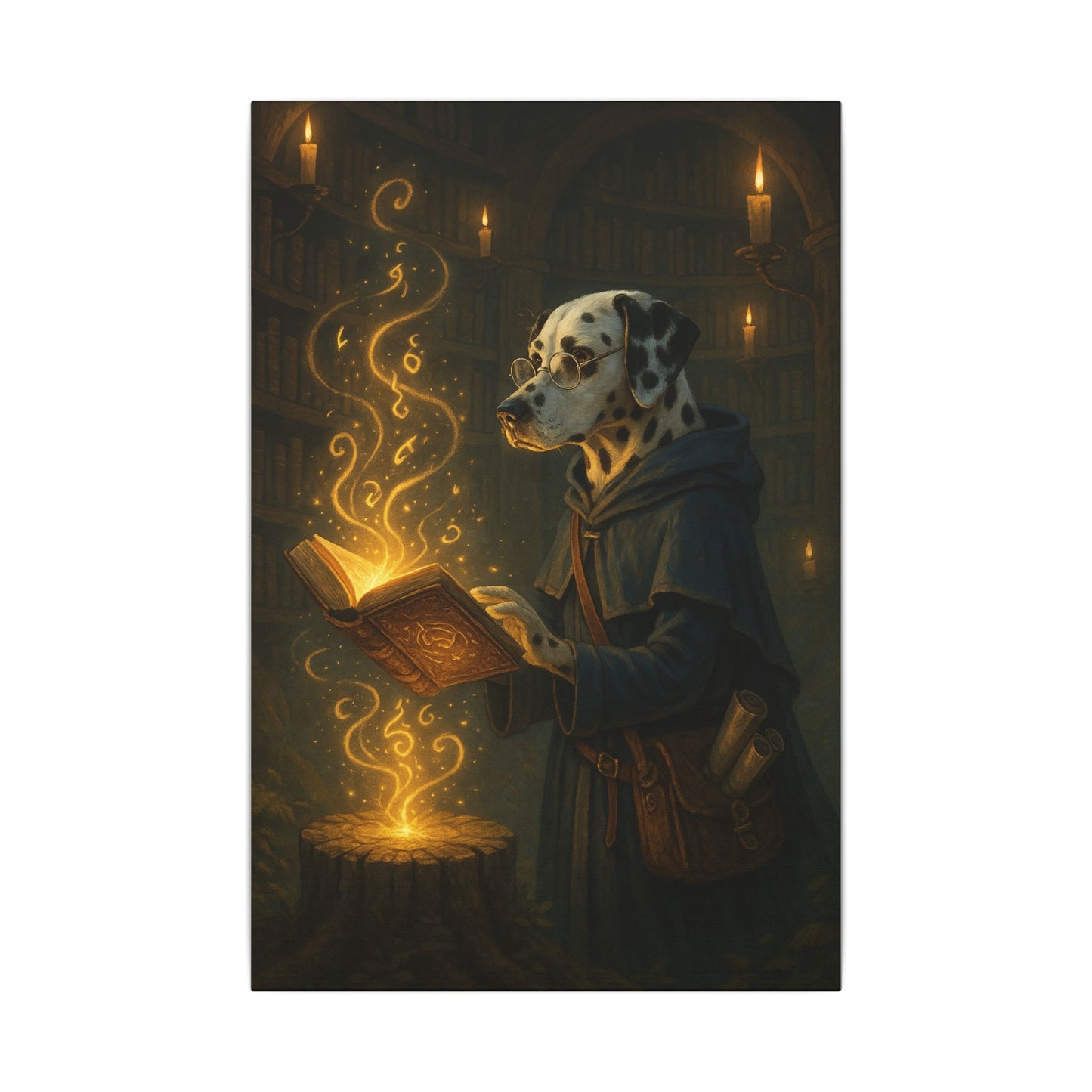 Studious Canine Wizard-Fantasy Dog Portraits - Fantasy Dog Portraits