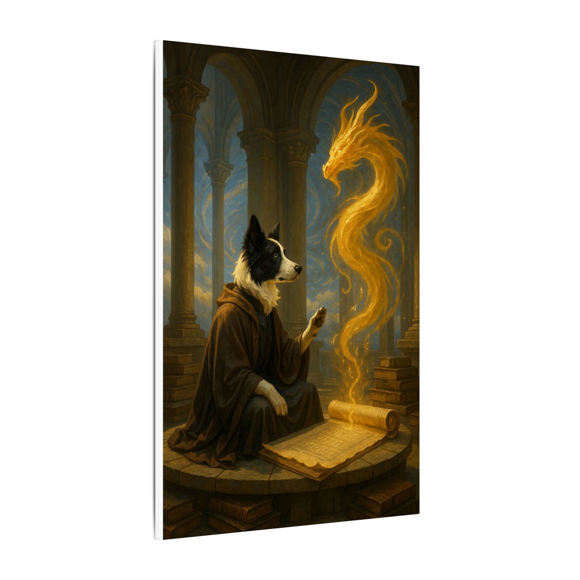 Wisdom of the Golden Dragon-Fantasy Dog Portraits - Fantasy Dog Portraits