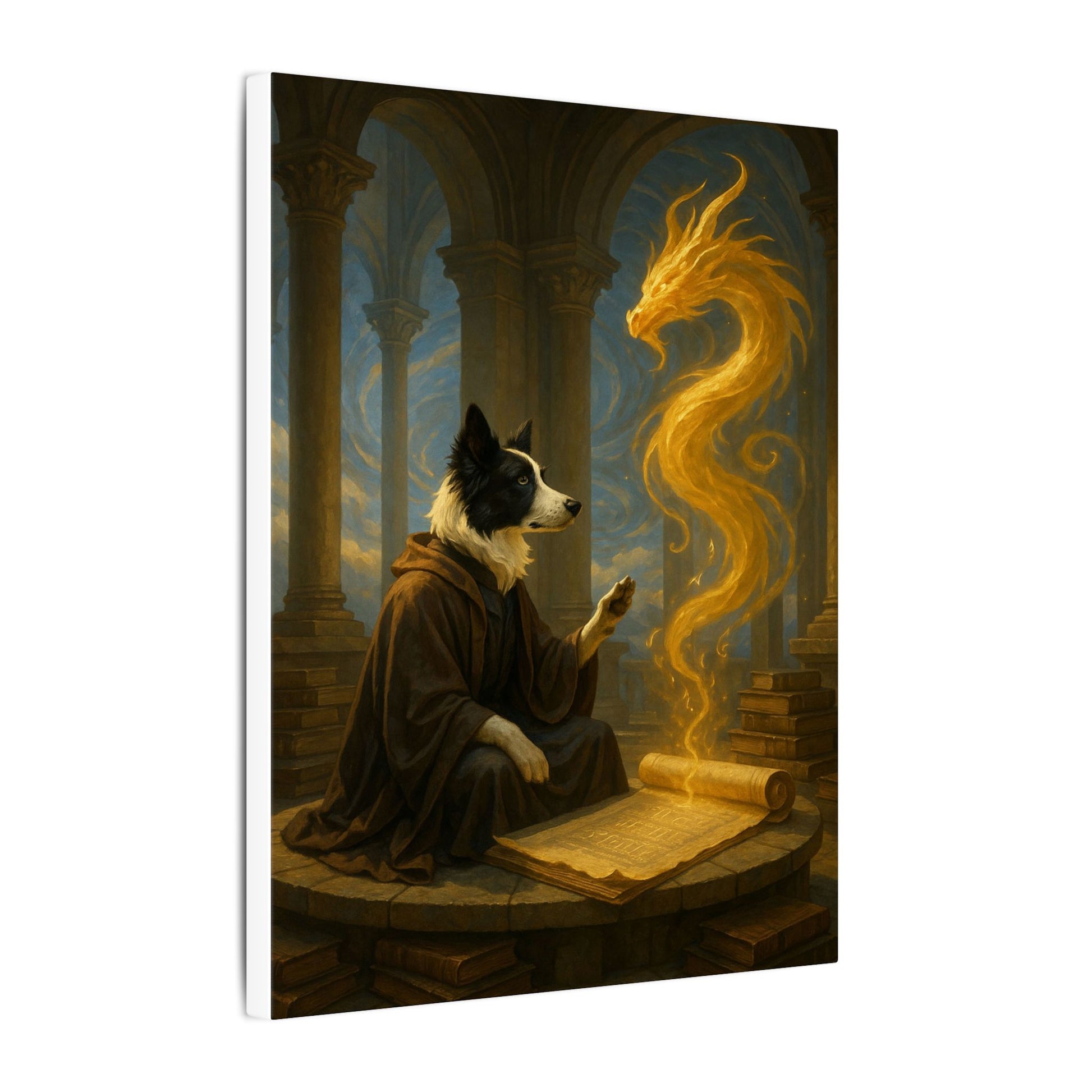 Wisdom of the Golden Dragon-Fantasy Dog Portraits - Fantasy Dog Portraits