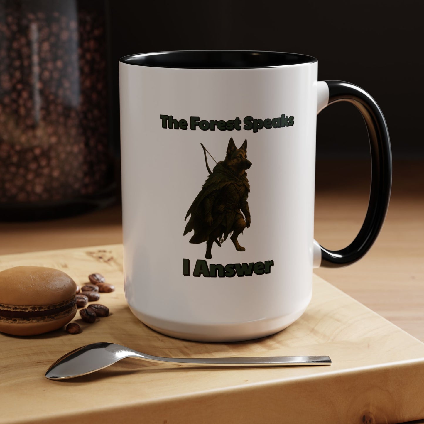Mug - Ancient Forest Ranger Dog Coffee Mug 11, 15oz - Fantasy Dog Portraits