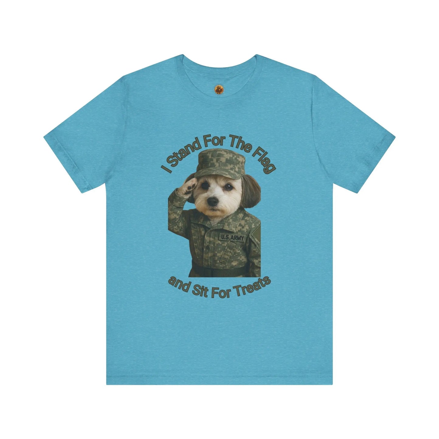 Patriotic Dog Graphic Tee, Funny Military Dog Shirt, Unisex Humor Tee, Gift for Dog Lovers, Independence Day Top Printify