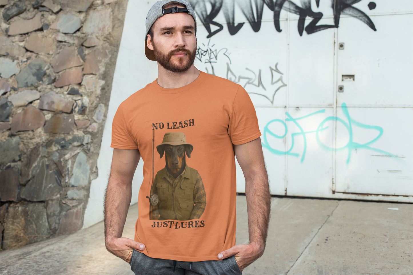 Fishing Dog Graphic Tee, Perfect Gift for Anglers, Casual Wear, Dog Lovers' Apparel, Summer Outdoor Shirt - Fantasy Dog Portraits