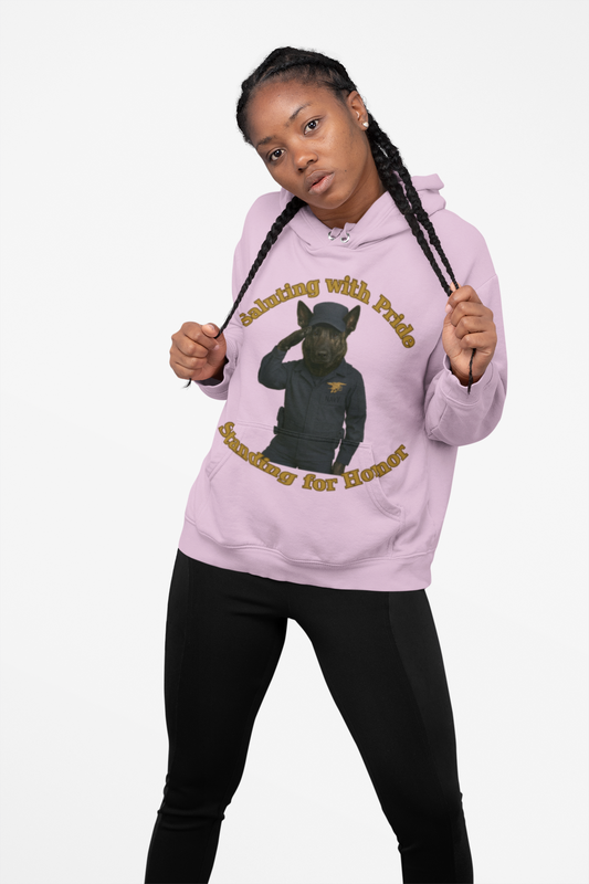 Military Dogs Cozy Graphic Hoodie with Fun Design, Unisex Sweatshirt for Everyday Wear, Gift for Friends, Casual Outfit, Comfortable Style, Winter Apparel - Fantasy Dog Portraits