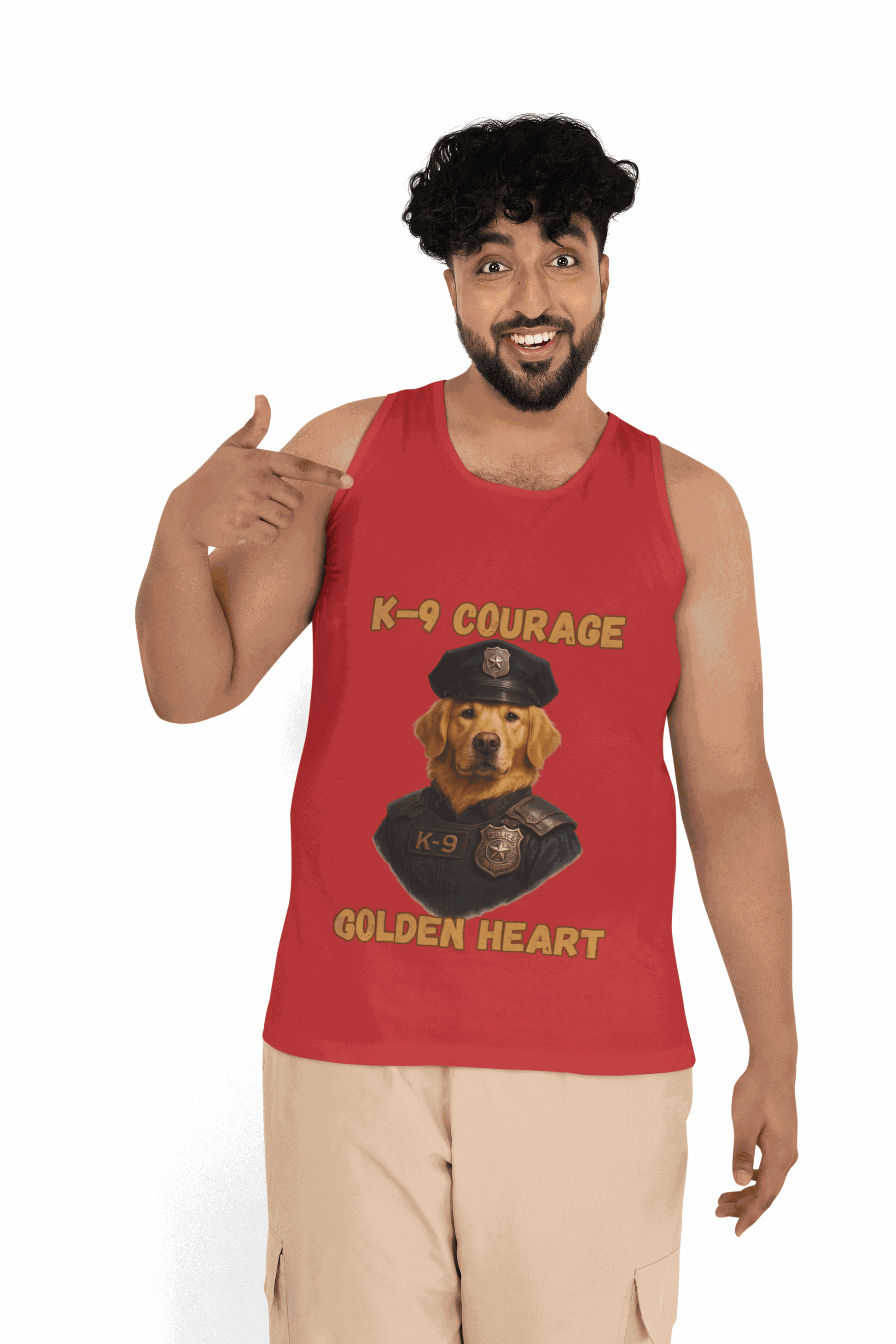 K-9 Courage Unisex Jersey Tank Top, Pet Lover Gift, Dog Theme Apparel, Dog Lover Shirt, Summer Fashion, Animal Rescue Support - Fantasy Dog Portraits