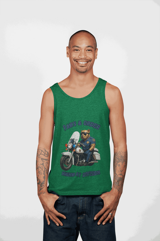 Paw & Order Tank Top, Funny Unisex Tank, Police Dog Tee, Animal Lover Gift, Summer Style Top - Fantasy Dog Portraits