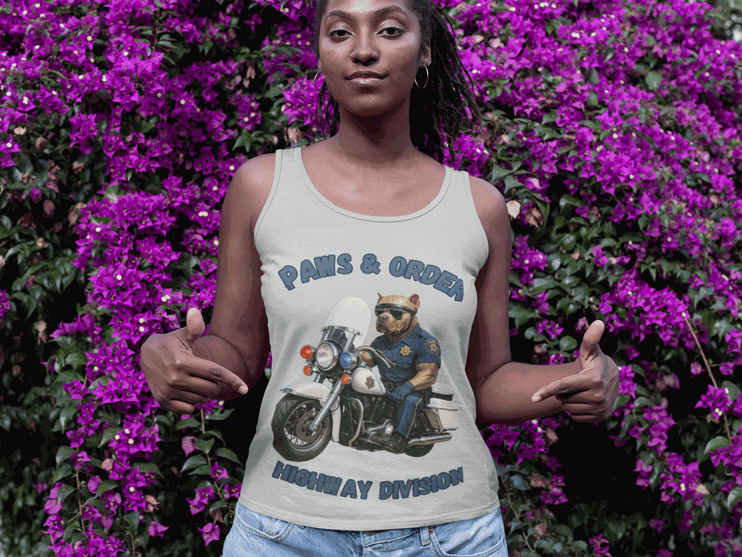 Paw & Order Tank Top, Funny Unisex Tank, Police Dog Tee, Animal Lover Gift, Summer Style Top - Fantasy Dog Portraits