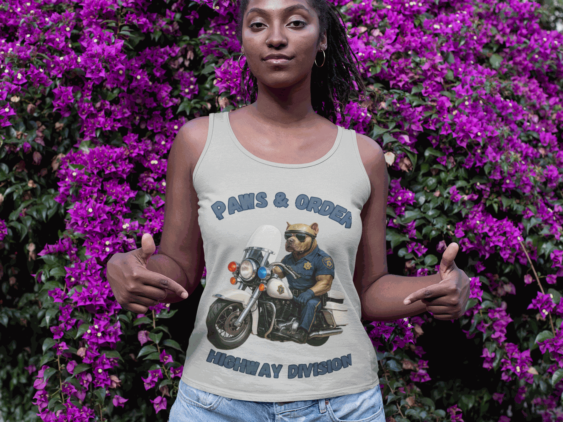 Paw & Order Tank Top, Funny Unisex Tank, Police Dog Tee, Animal Lover Gift, Summer Style Top - Fantasy Dog Portraits