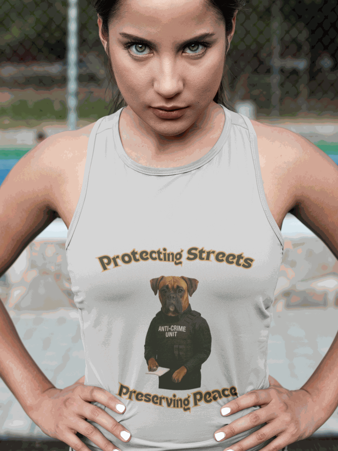 Protecting Streets Unisex Jersey Tank Top, Graphic Tee for Dog Lovers, Perfect for Casual Wear, Gift for Friends, Summer Outing - Fantasy Dog Portraits