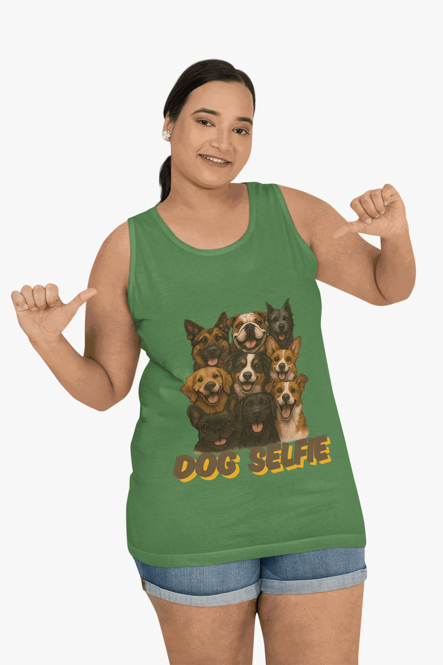 Dog Selfie Unisex Jersey Tank - Perfect for Pet Lovers, Dog Owners, Casual Wear, Summer Outfits, Family Gatherings - Fantasy Dog Portraits
