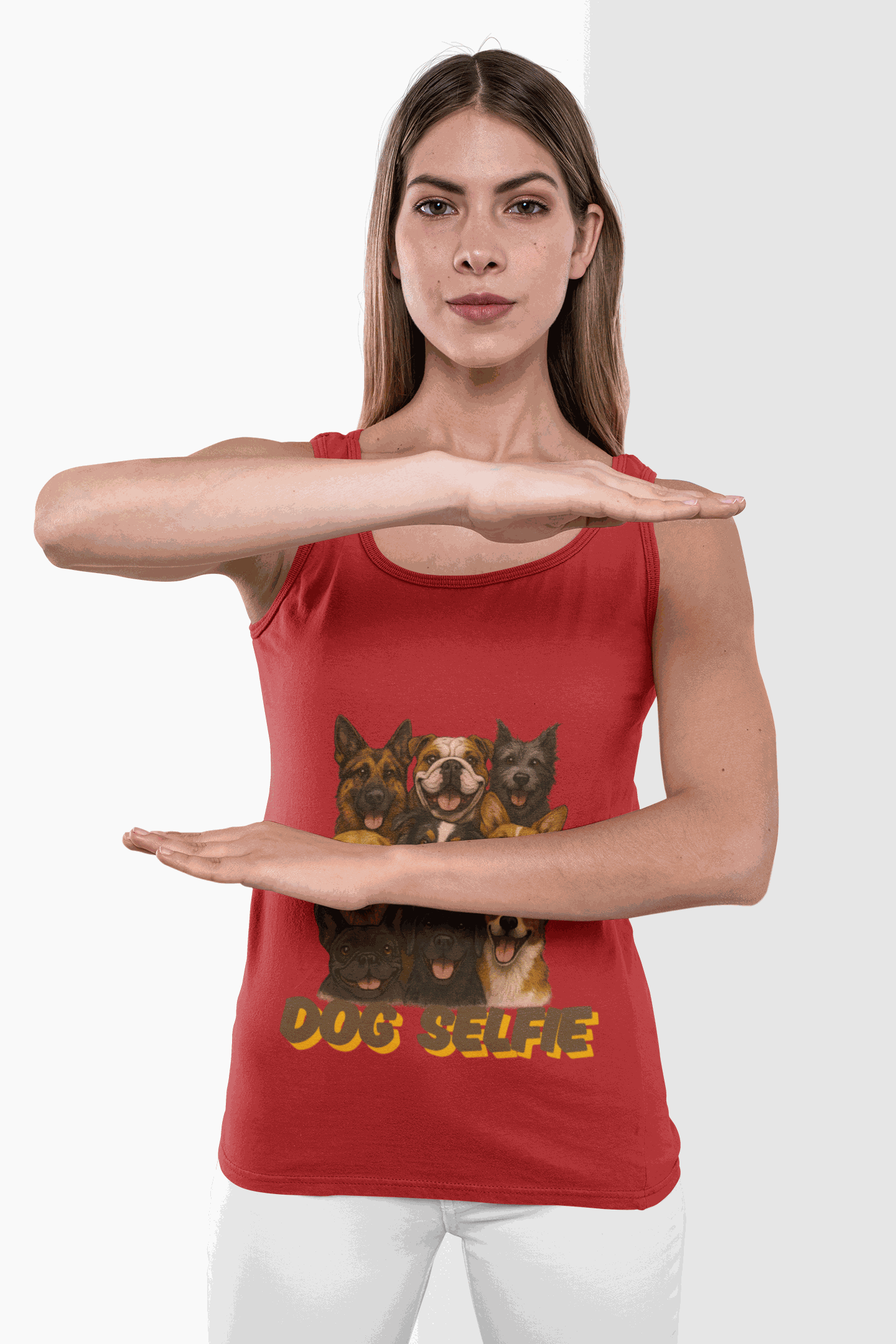 Dog Selfie Unisex Jersey Tank - Perfect for Pet Lovers, Dog Owners, Casual Wear, Summer Outfits, Family Gatherings - Fantasy Dog Portraits