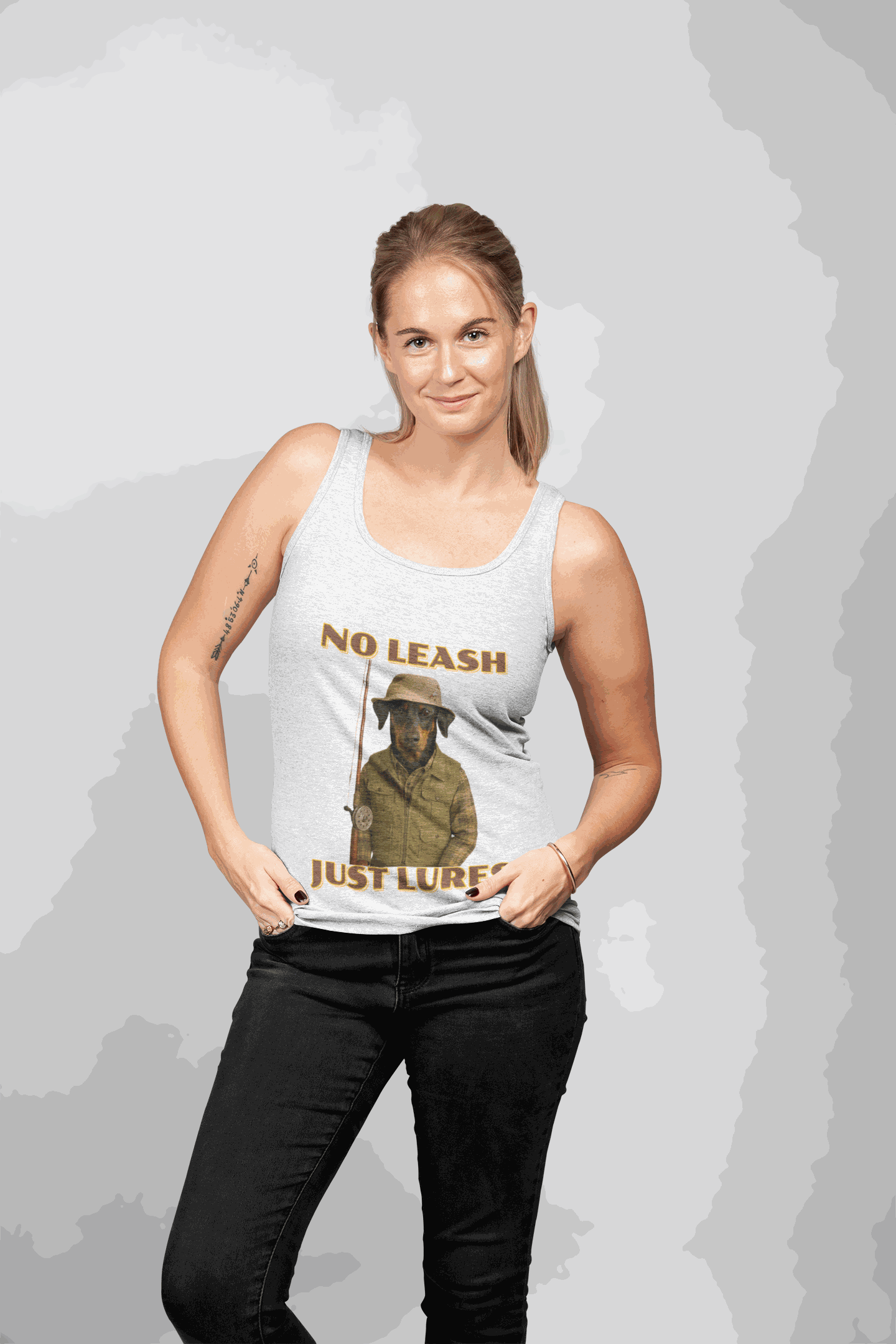 Fisherman's Jersey Tank - No Leash, Just Lures | Fishing Gifts, Summer Apparel, Outdoor Wear, Men's Tank Top - Fantasy Dog Portraits