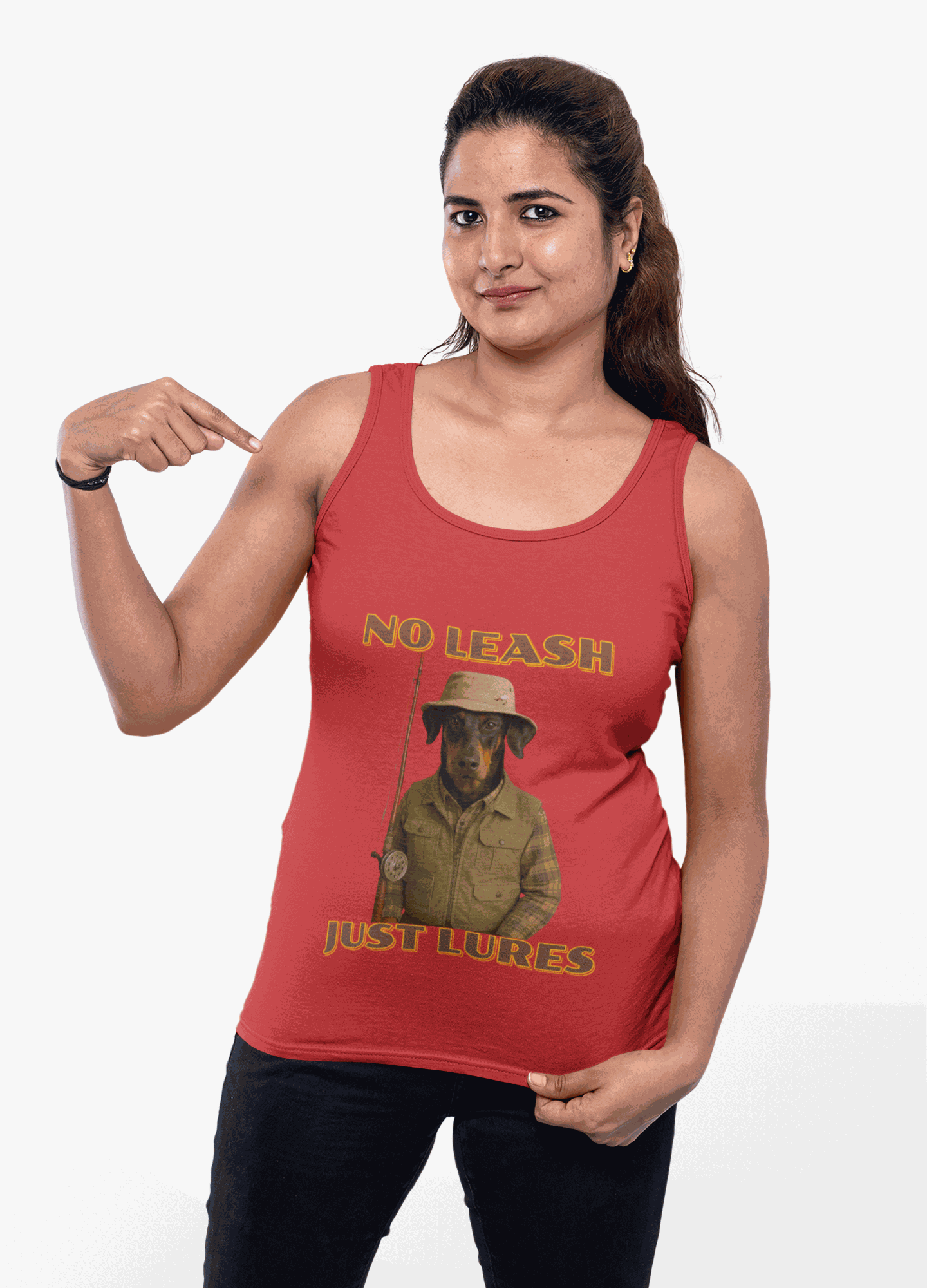 Fisherman's Jersey Tank - No Leash, Just Lures | Fishing Gifts, Summer Apparel, Outdoor Wear, Men's Tank Top - Fantasy Dog Portraits