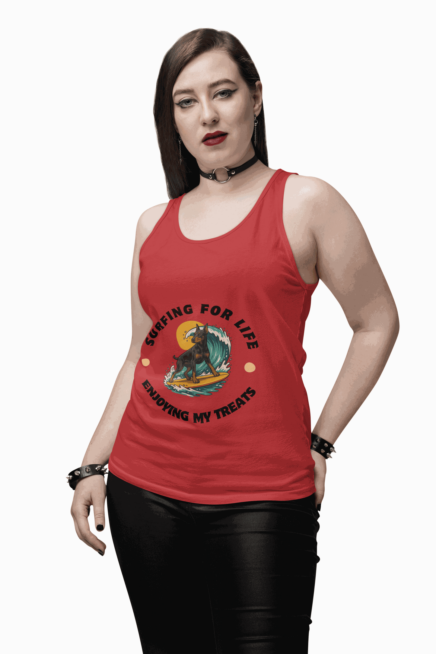 Surfing for Life Unisex Jersey Tank: Beachwear, Summer Apparel, Gift for Surfers, Casual Workout, Adventure Clothing - Fantasy Dog Portraits