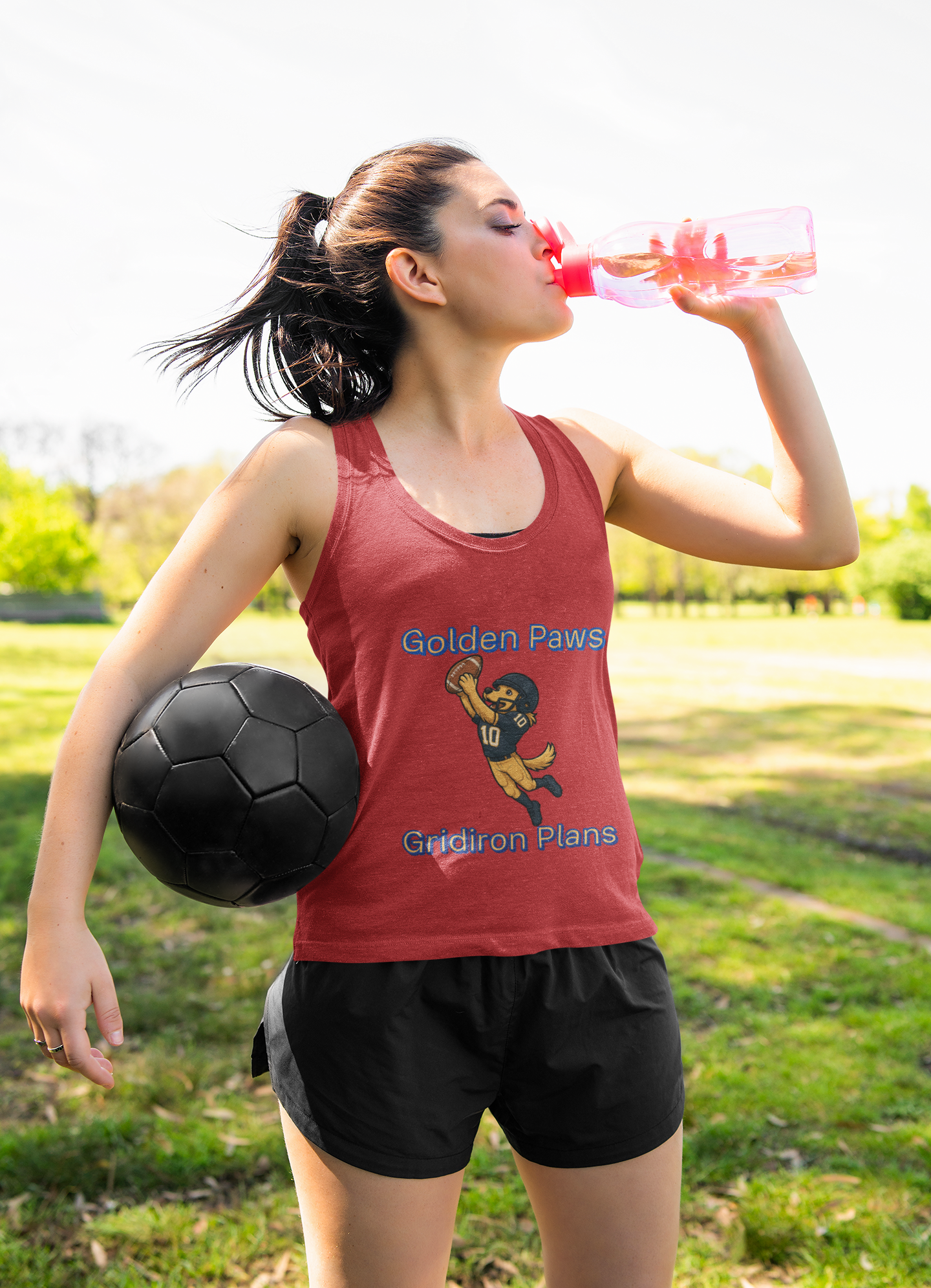 Golden Paws Gridiron Plans Unisex Jersey Tank - Sports, Football Fan Apparel, Gifts for Him, Summer Wear, Team Spirit Clothing - Fantasy Dog Portraits