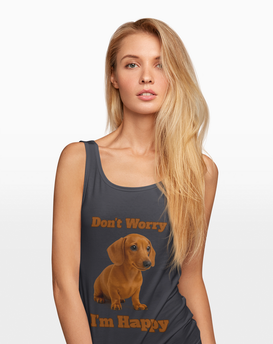 Fun Dachshund Graphic Unisex Jersey Tank - Summer Vibes, Pet Lover Gift, Casual Wear, Cute Dog Shirt, Motivational Tank - Fantasy Dog Portraits