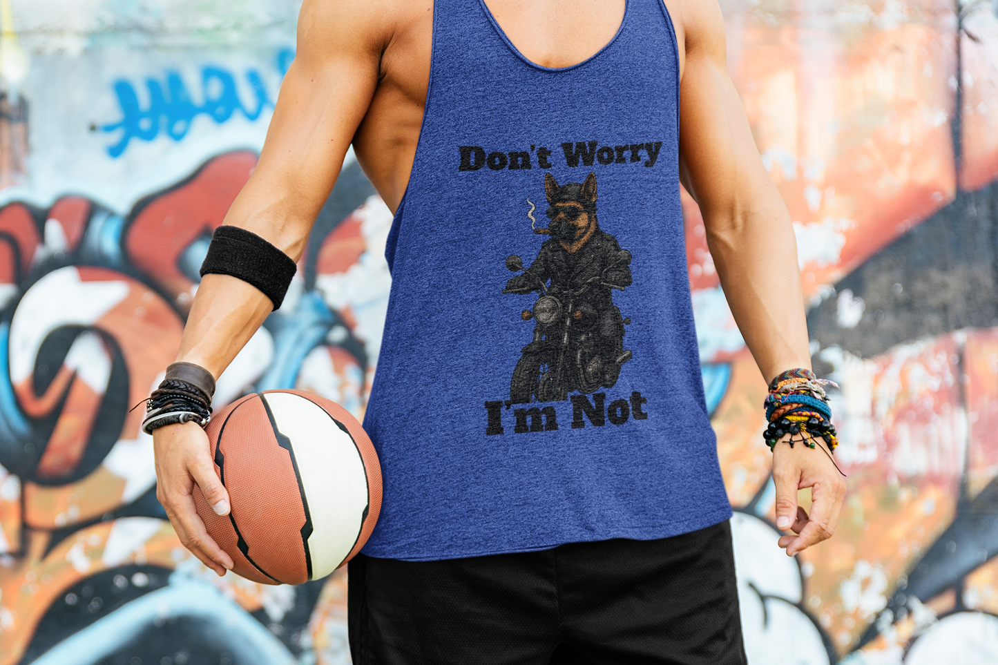 Cool Dog Biker Tank Top | Funny Pet Lovers Gift | Unisex Jersey Tank | Dog Owner Apparel | Summer Graphic Tee | Animal Lover Clothing - Fantasy Dog Portraits