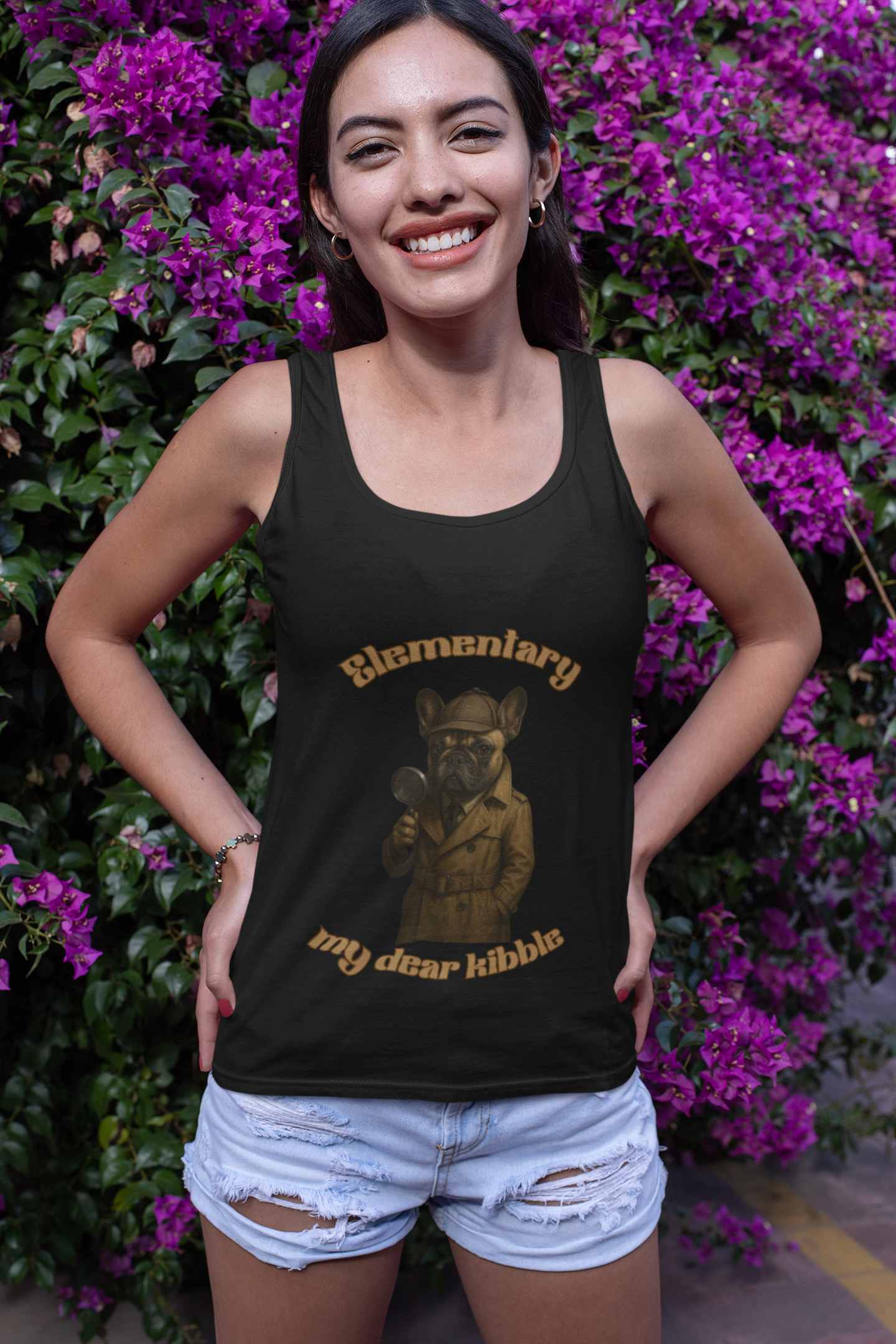 Sherlock-Inspired Unisex Jersey Tank Top, Quirky Gift for Fans, Summer Wardrobe Staple, Funny Costume, Casual Wear - Fantasy Dog Portraits