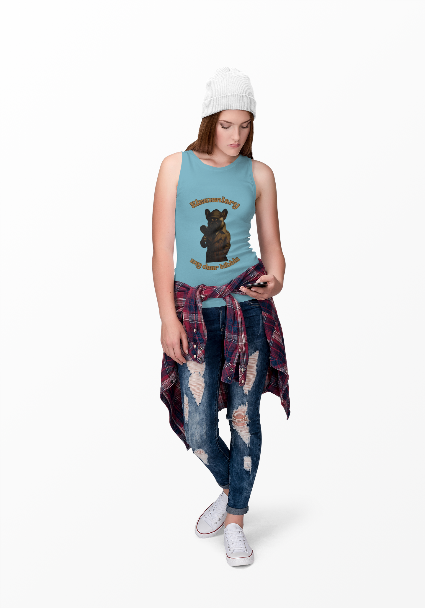 Sherlock-Inspired Unisex Jersey Tank Top, Quirky Gift for Fans, Summer Wardrobe Staple, Funny Costume, Casual Wear - Fantasy Dog Portraits