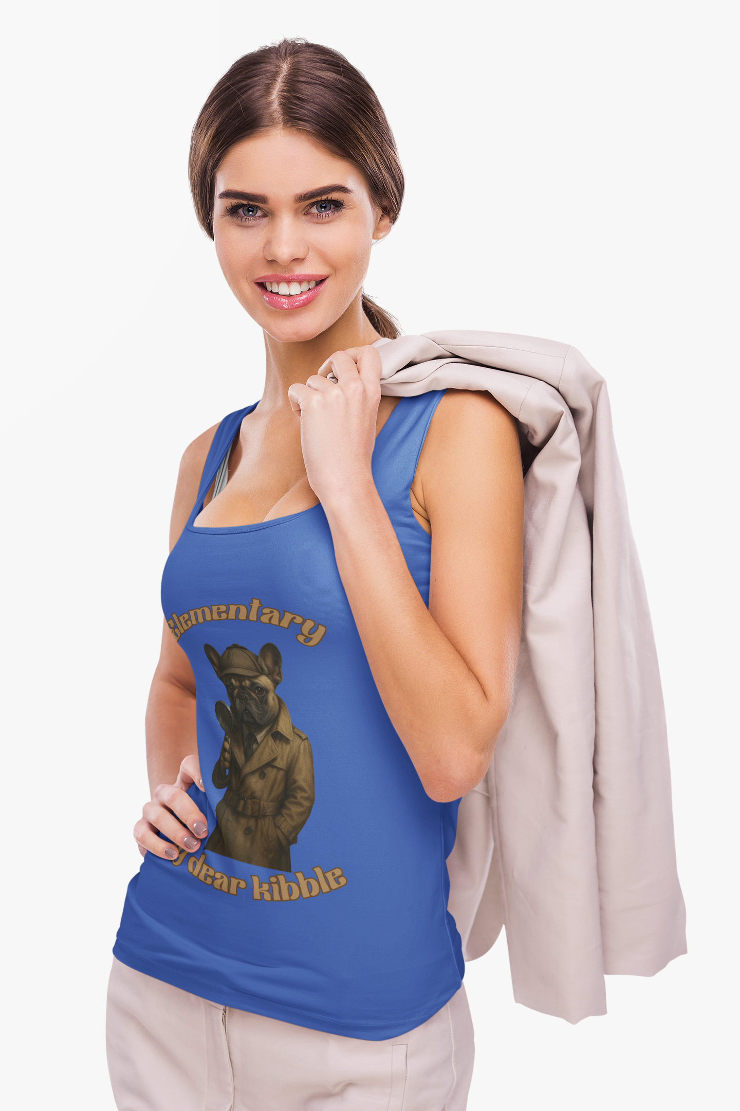 Sherlock-Inspired Unisex Jersey Tank Top, Quirky Gift for Fans, Summer Wardrobe Staple, Funny Costume, Casual Wear - Fantasy Dog Portraits