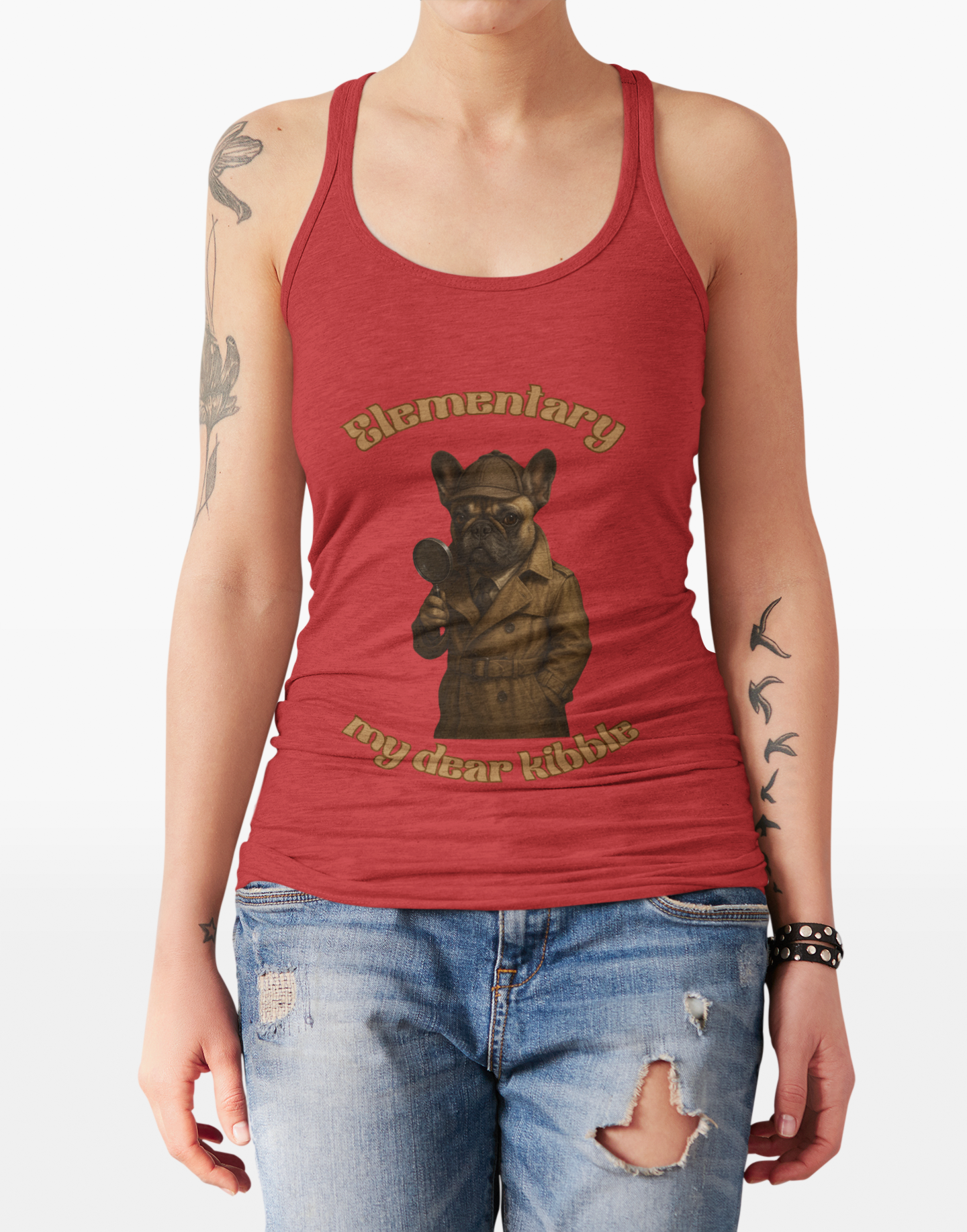 Sherlock-Inspired Unisex Jersey Tank Top, Quirky Gift for Fans, Summer Wardrobe Staple, Funny Costume, Casual Wear - Fantasy Dog Portraits