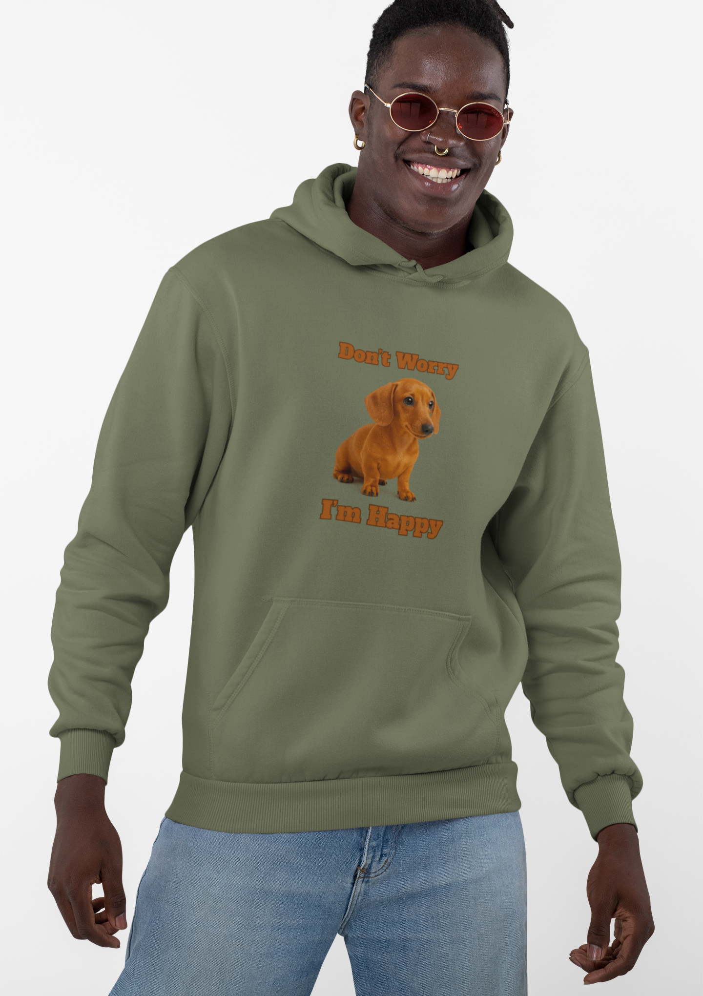 Happy Dog Hoodie - Unisex Heavy Blend Sweatshirt, Funny Pet Lover Gift, Cozy Animal Sweatshirt, Dog Appreciation Apparel, Great for [...] - Fantasy Dog Portraits