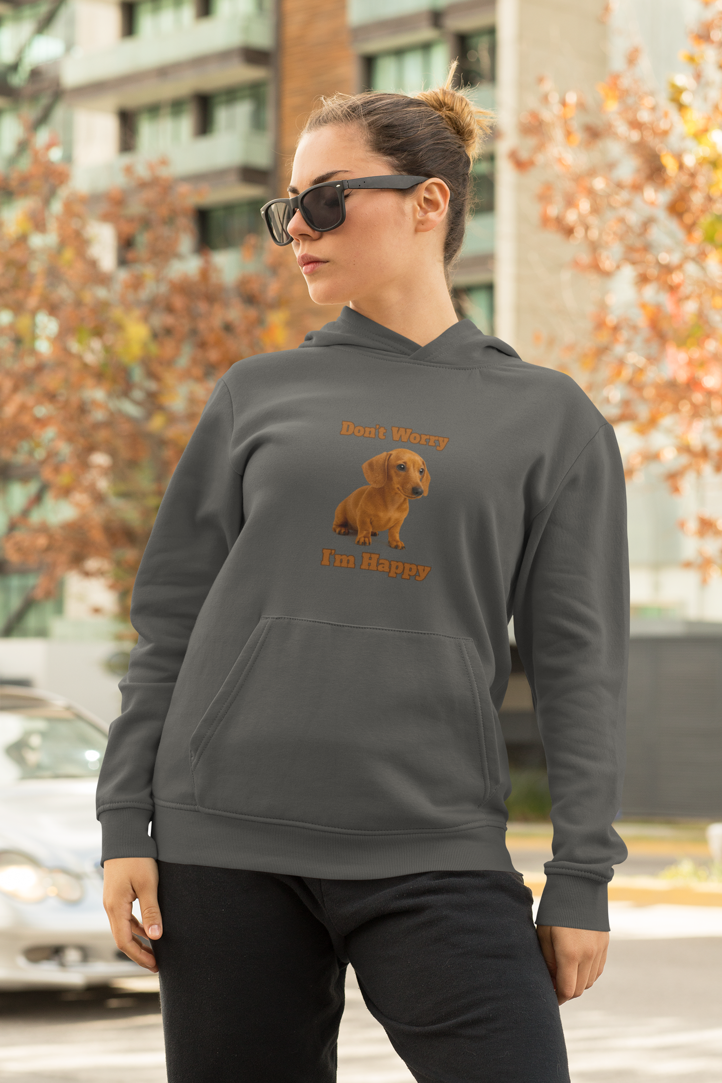 Happy Dog Hoodie - Unisex Heavy Blend Sweatshirt, Funny Pet Lover Gift, Cozy Animal Sweatshirt, Dog Appreciation Apparel, Great for [...] - Fantasy Dog Portraits