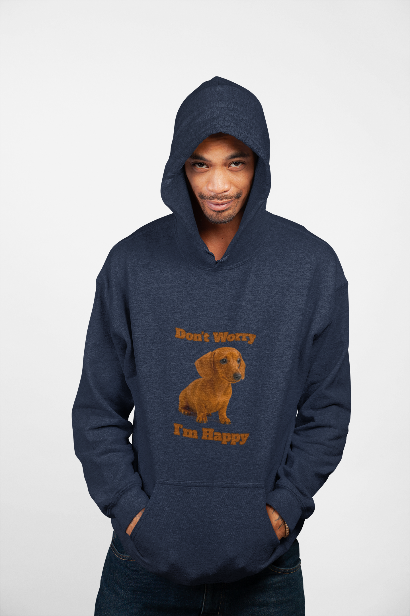 Happy Dog Hoodie - Unisex Heavy Blend Sweatshirt, Funny Pet Lover Gift, Cozy Animal Sweatshirt, Dog Appreciation Apparel, Great for [...] - Fantasy Dog Portraits