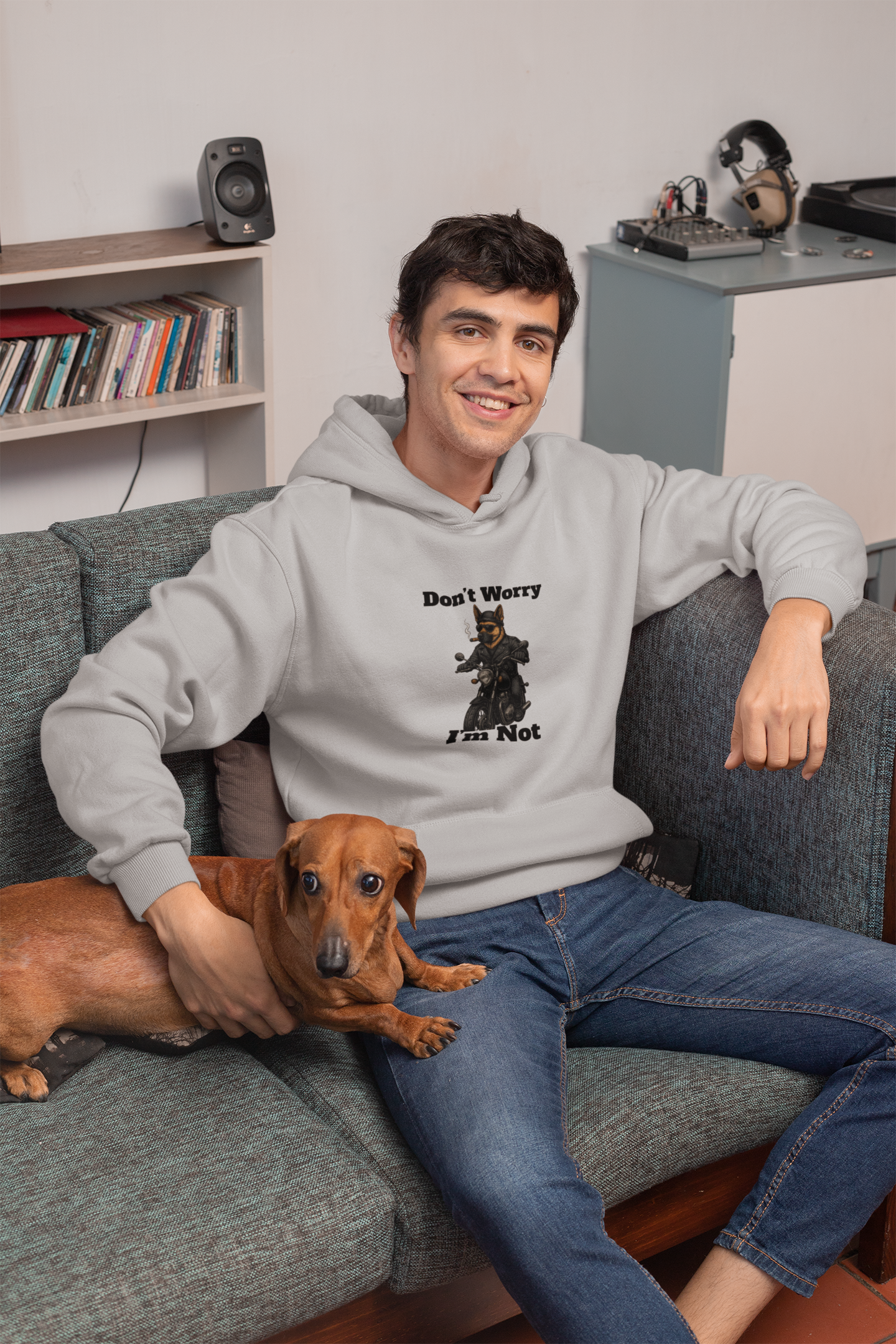 Funny Sweatshirt, Unisex Heavy Blend Hoodie, Don't Worry I'm Not Sweatshirt, Casual Wear, Gift for Friends, Humor Clothing - Fantasy Dog Portraits