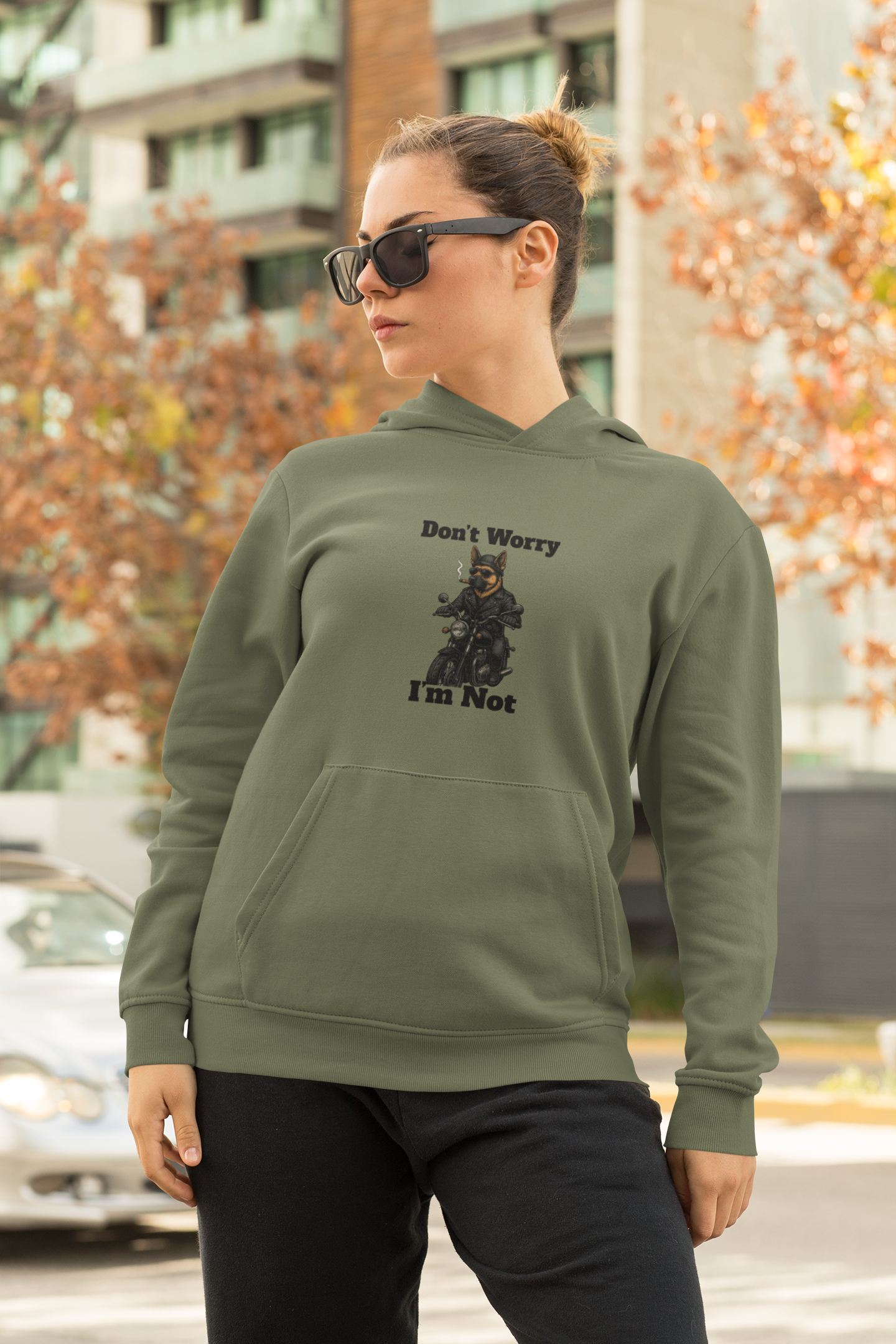 Funny Sweatshirt, Unisex Heavy Blend Hoodie, Don't Worry I'm Not Sweatshirt, Casual Wear, Gift for Friends, Humor Clothing - Fantasy Dog Portraits