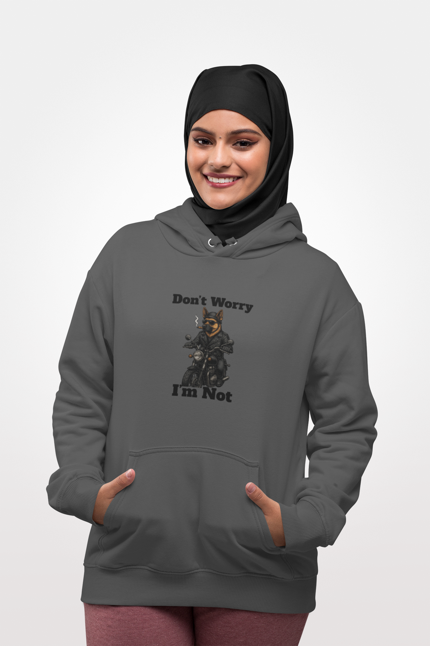 Funny Sweatshirt, Unisex Heavy Blend Hoodie, Don't Worry I'm Not Sweatshirt, Casual Wear, Gift for Friends, Humor Clothing - Fantasy Dog Portraits
