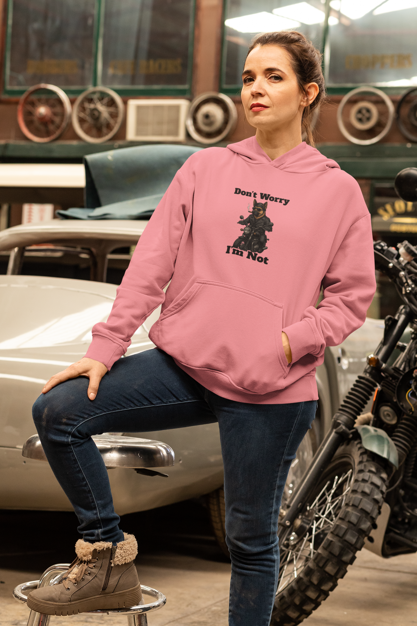 Funny Sweatshirt, Unisex Heavy Blend Hoodie, Don't Worry I'm Not Sweatshirt, Casual Wear, Gift for Friends, Humor Clothing - Fantasy Dog Portraits