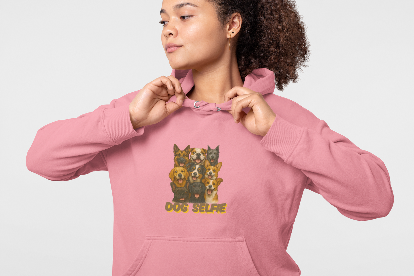 Dog Selfie Unisex Hoodie – Cozy Sweatshirt for Dog Lovers, Pet Portrait Gift, Funny Animal Apparel, Perfect for Casual Wear - Fantasy Dog Portraits