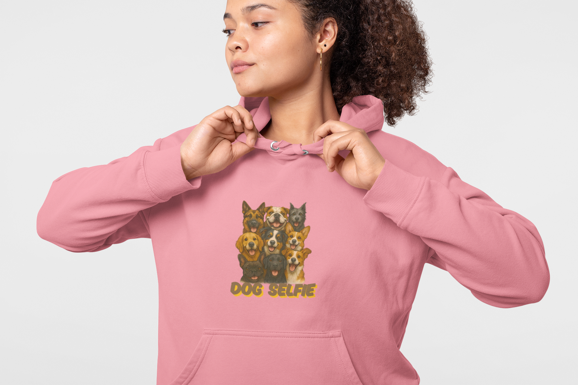 Dog Selfie Unisex Hoodie – Cozy Sweatshirt for Dog Lovers, Pet Portrait Gift, Funny Animal Apparel, Perfect for Casual Wear - Fantasy Dog Portraits
