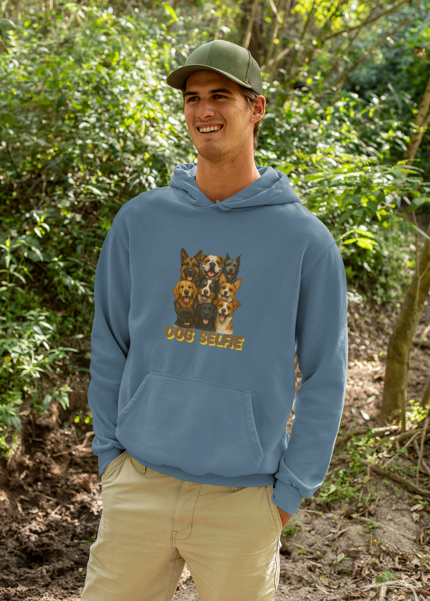 Dog Selfie Unisex Hoodie – Cozy Sweatshirt for Dog Lovers, Pet Portrait Gift, Funny Animal Apparel, Perfect for Casual Wear - Fantasy Dog Portraits
