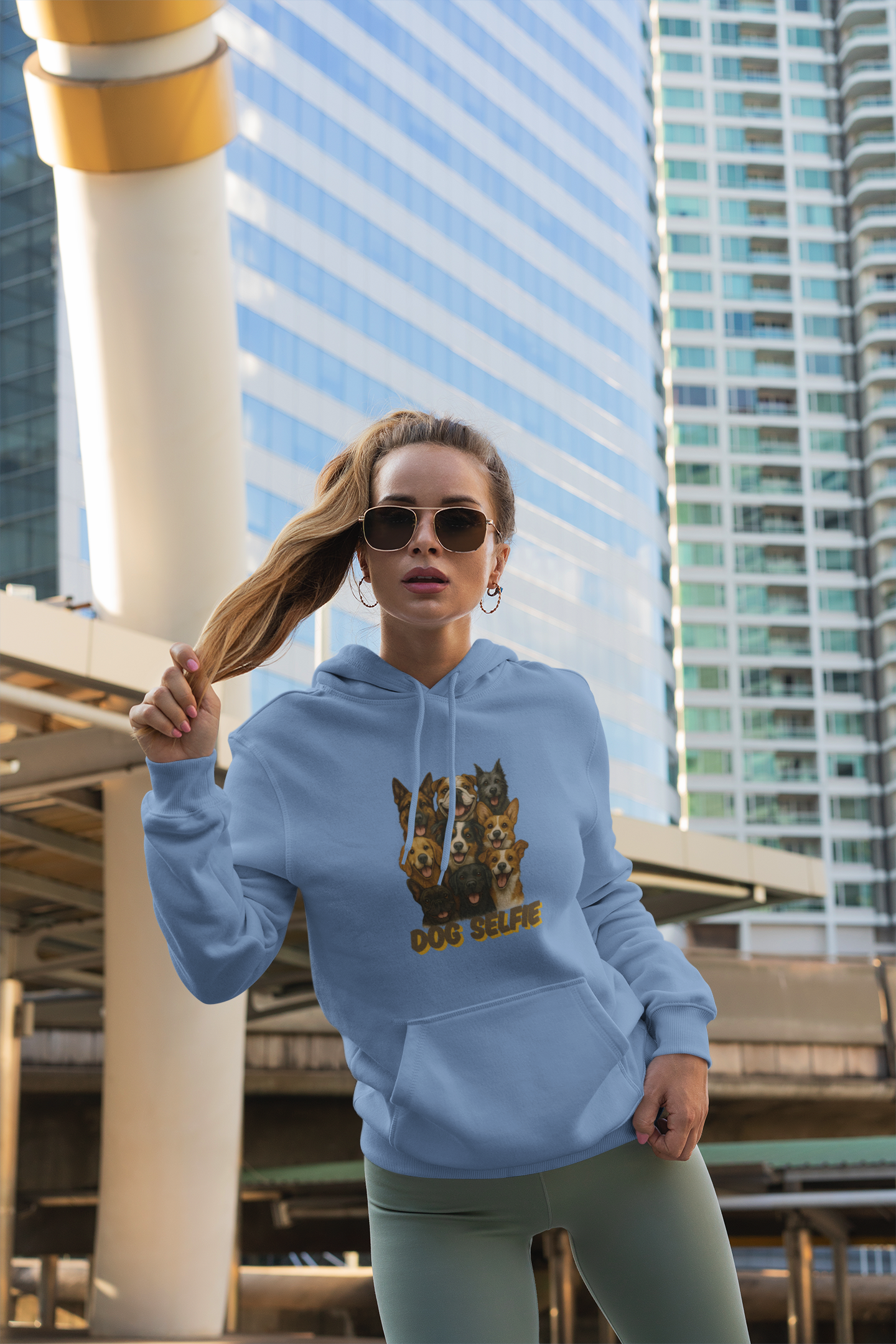 Dog Selfie Unisex Hoodie – Cozy Sweatshirt for Dog Lovers, Pet Portrait Gift, Funny Animal Apparel, Perfect for Casual Wear - Fantasy Dog Portraits