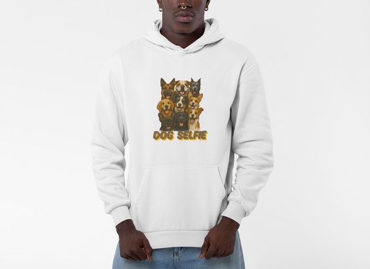 Dog Selfie Unisex Hoodie – Cozy Sweatshirt for Dog Lovers, Pet Portrait Gift, Funny Animal Apparel, Perfect for Casual Wear - Fantasy Dog Portraits