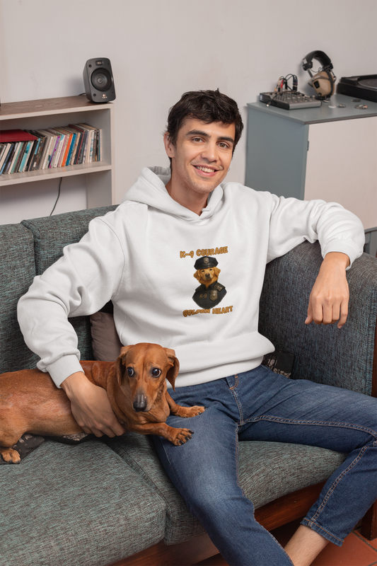Courage & Heart Hoodie - Unisex Heavy Blend, Cozy Sweatshirt, Gift for Friends, Motivational Apparel, Casual Wear - Fantasy Dog Portraits
