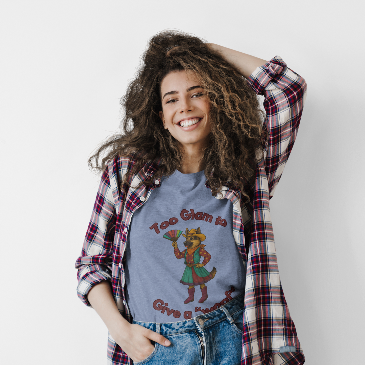 Too Glam to Give a Woof Unisex T-Shirt, Fun Dog Lover Tee, Gift for Pet Owners, Casual Dog-Themed Apparel, Perfect for Pets Day - Fantasy Dog Portraits