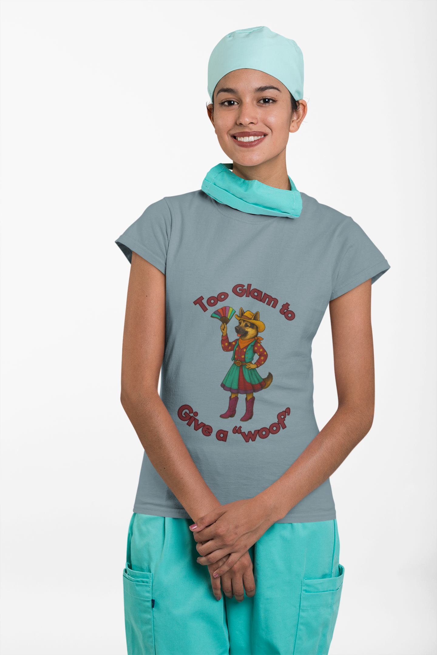 Too Glam to Give a Woof Unisex T-Shirt, Fun Dog Lover Tee, Gift for Pet Owners, Casual Dog-Themed Apparel, Perfect for Pets Day - Fantasy Dog Portraits