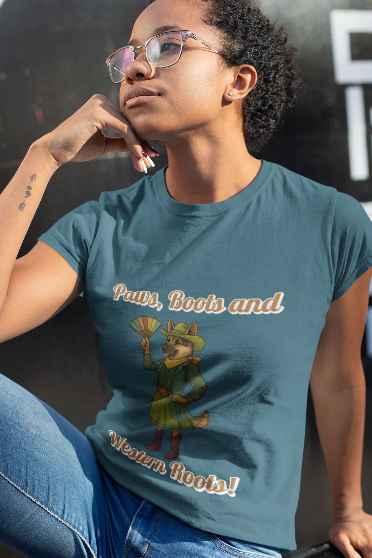 Western Roots Graphic Tee, Unisex T-Shirt for Country Lovers, Cute Animal Design, Casual Wear, Gift for Outdoors Enthusiasts, Fun Apparel - Fantasy Dog Portraits